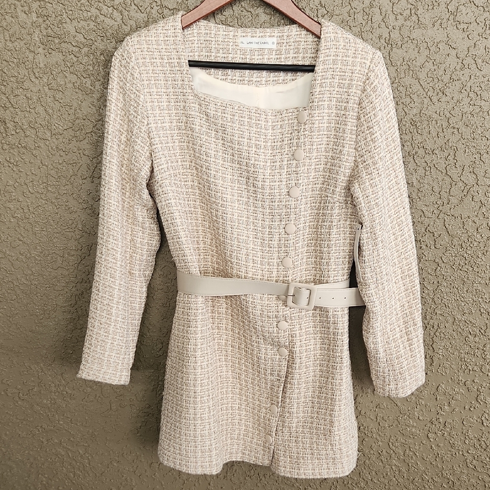 NWT Lani the Label Tweed Dress Long Sleeve Belted